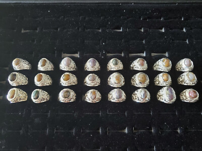 hand made empowered rings from hand selected gobi agate extreemly rare