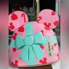 Disney X Bio-World Mickey & Minnie Mouse Pink Bow Handbag