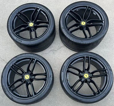 Ferrari 488 GTB F8 20"inch rims OEM 2015-2020 Set Of 4 Wheels Black - Picture 1 of 23