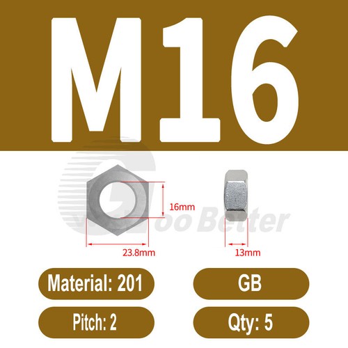 Metric/ Inch /UNC /UNF/ Metric-Left Hand, Hex Nuts Stainless Steel All Sizes Nut - Picture 105 of 125