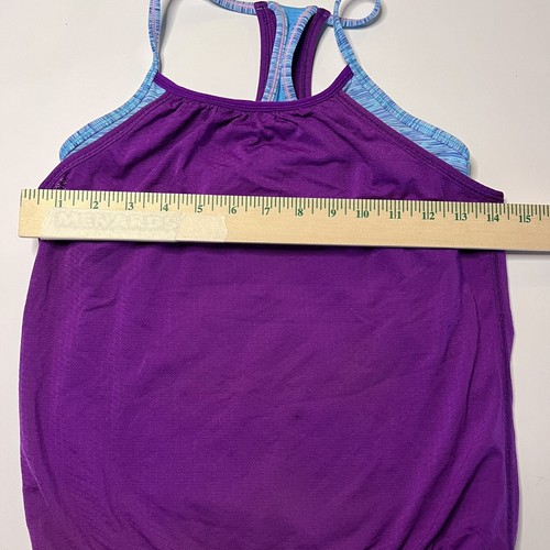 IVVIVA Lululemon Tank Top with Built In Bra Purple & Blue Girls Size 10 - Picture 6 of 7