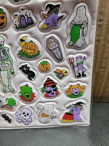 Pegatinas hinchadas vintage de Halloween PUMPKIN TIME selladas / NOS /0924 - Imagen 7 de 9