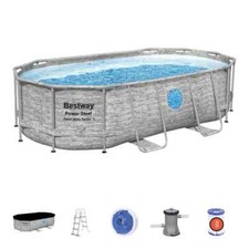 Bestway Piscina Fuoriterra Ovale Piscina Esterna Giardino Ø 427x250x100 cm 56714