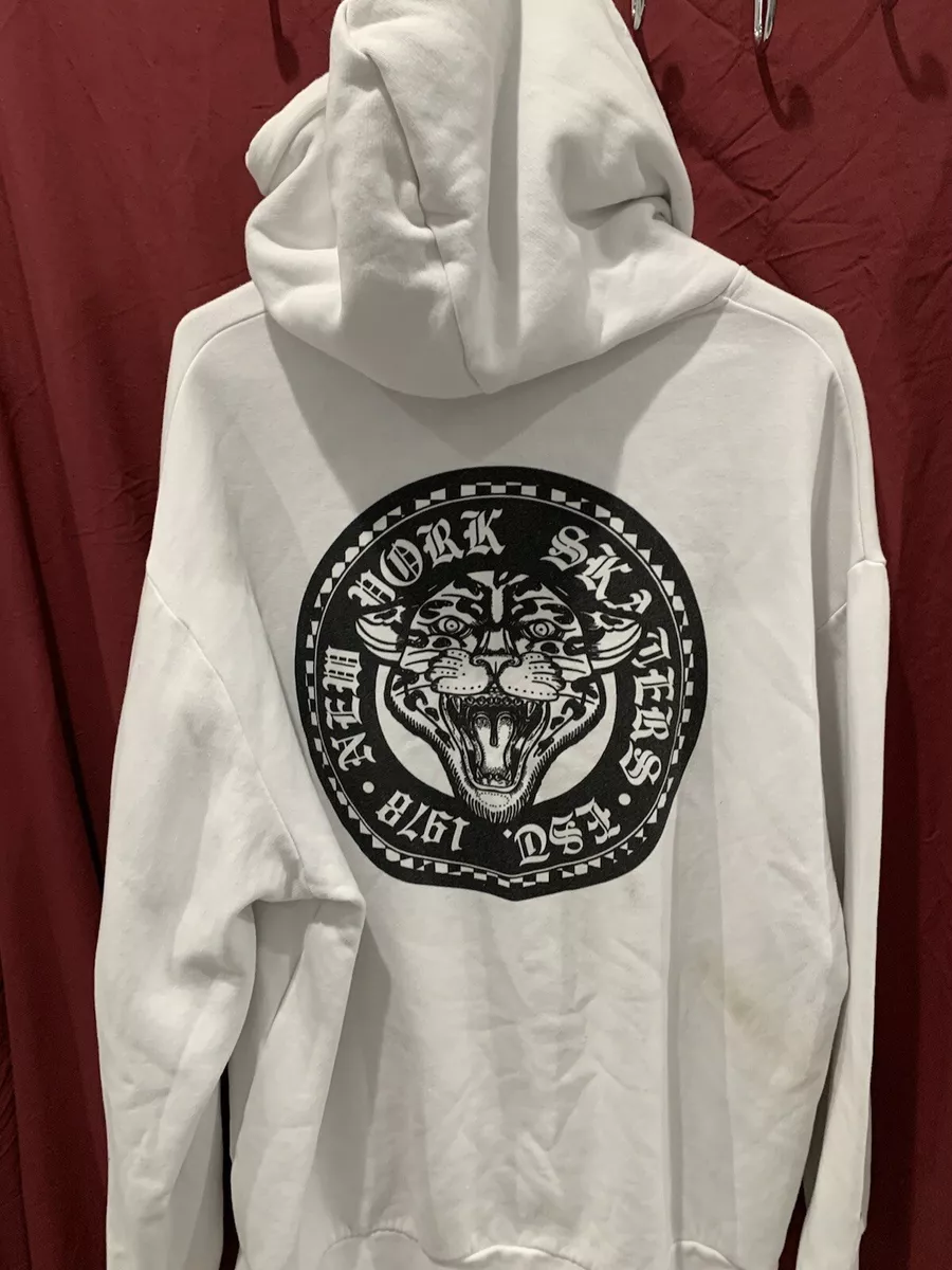 H&M Divided White Graphic Hoodie New York Skaters Men’s Size XLarge Tigger