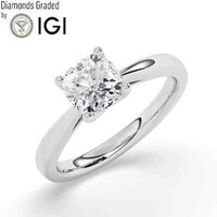  Cushion Solitaire Labgrown Diamond Wedfit Ring Platinum 2.00 Ct F VS1