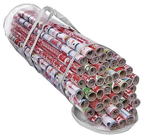 Gift Wrap Organizer, Wrapping Paper Storage Bag, Fits Holiday White & Clear - Picture 3 of 7