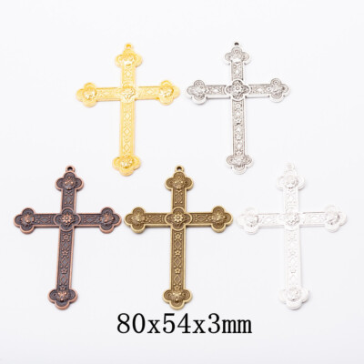 5pcs 80*54*3MM Alloy Charm Big Cross Pendant Crafts h1122