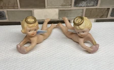 Lipper & Mann Cherub Angel Candle Climber Hugger Set of 2 Made In Japan