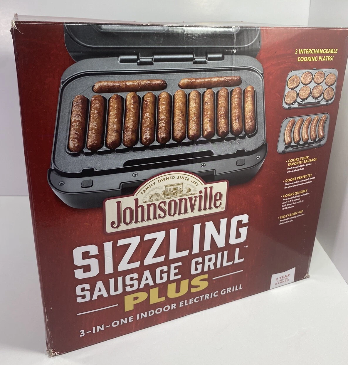 Johnsonville Sizzling Sausage Grill Plus (TM): 3-in-1 Indoor Electric Grill