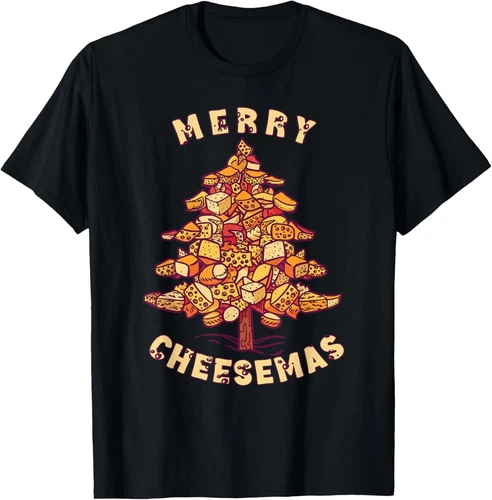 Merry Cheesemas T-Shirt – Funny Gouda Cheese Holiday Unisex Tee