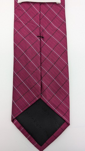 Calvin Klein 100% Silk Red Black White Checkered Neck Tie NEW - Picture 7 of 8