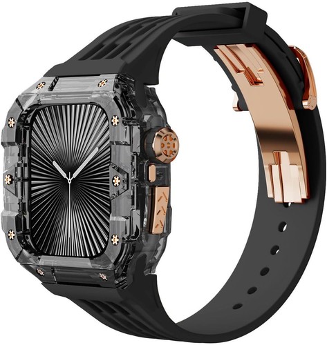 Boîtier robuste + bracelet transparent luxe cristal pour Apple Watch Series 10 bracelets 46 mm - Photo 3 sur 62