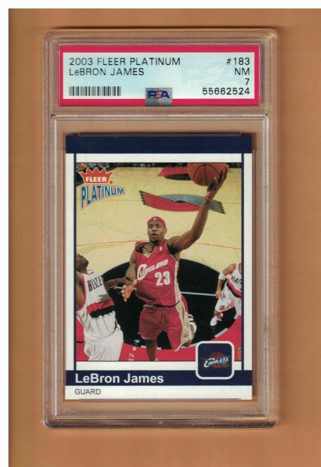 LeBron James 2003-04 Fleer Platinum #183 Rookie Card #641/750 PSA 7 CLEVELAND