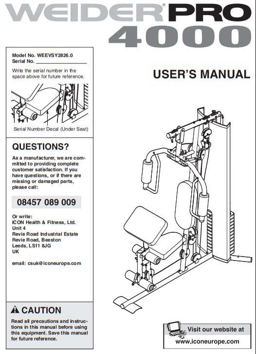 FILA Cavi multipalestra rivestiti in nylon Weider Pro 4000 e 4500 4 opzioni di cavi disponibili