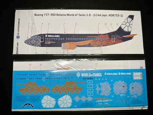 1/144 Aviadecal #ADB733-1 Boeing 737-300 Belavia World Of Tanks 1.0 EW-254PA - 第 2/4 張圖片