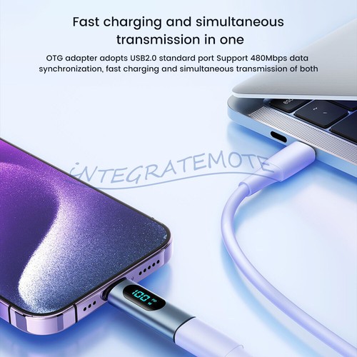 LED Display PD 100W USB C to Type C Adapter Type-C Male to Female Converter - Bild 13 von 20