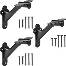 RealPlus Handrail Stair Brackets 3pcs Heavy Duty Hand Rail Bracket with Screws