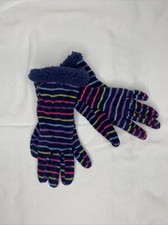 Cat  Jack Girls Navy Voyage Multi Color Stripes Size 4-7 Winter Wear Gloves