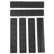 Pack of 6 KeyMod Rail Covers Textured Soft Rubber Panel Anti Slip 6.25" - Black