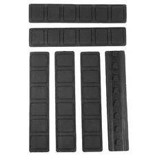 Pack of 6 KeyMod Rail Covers Textured Soft Rubber Panel Anti Slip 6.25" - Black
