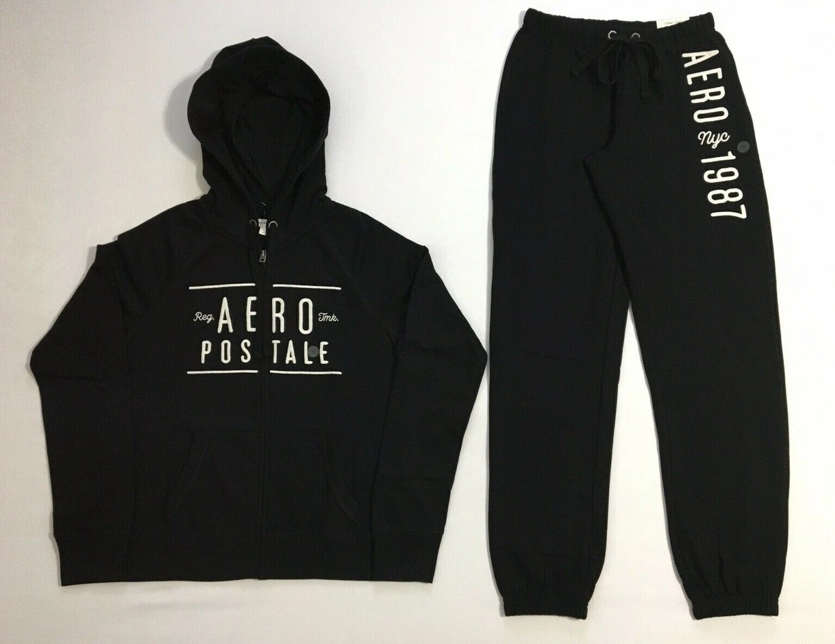 Aeropostale Aero Women's Black Hoodie & Sweat Pants Matching Set