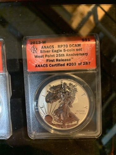 2013 First Release West Point 25th Anniversary Silver Eagle 5 Coin Set #203/287 - Picture 6 of 9