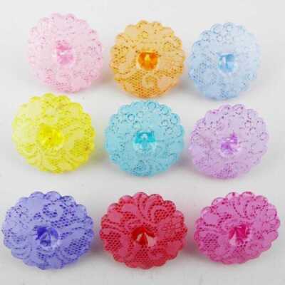 25 mm Knöpfe Blume Spitze Druck Mantel Kleid Kostüm Mädchen 9 Farben kaufen 2 4 oder 8 788D