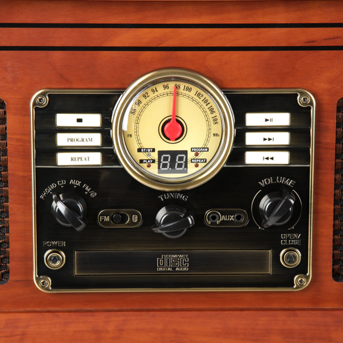 Vinyl Plattenspieler Retro Nostalgie 3 Geschwindigkeiten Bluetooth CD Kassette Radio Lautsprecher - Bild 8 von 12