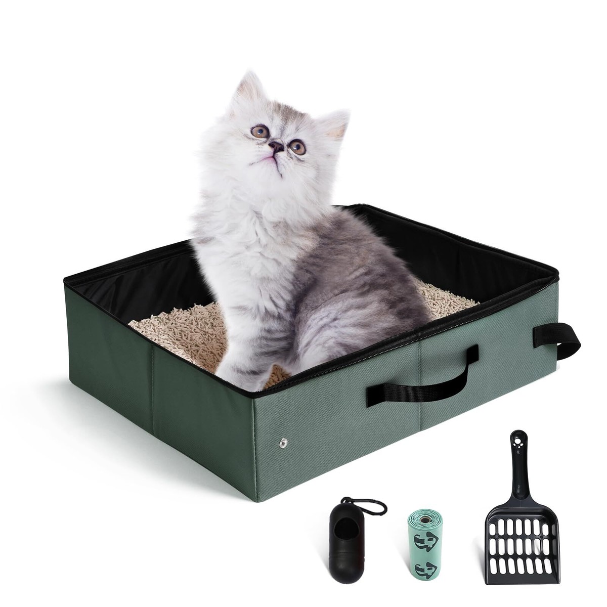 Portable Litter Box Leak-Proof Travel Litter Box for Cat Collapsible Cat  Litt... | eBay