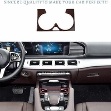 For Benz GLE GLS 2020-2024 Red Wood Grain Center Console Water Cup Holder Panel