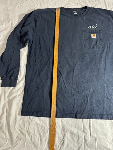 Cleco Logo Carhartt Men's K126 Long Sleeve Crew Neck T-Shirt - Blue (XL) - Picture 4 of 11