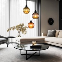 HäNgelampe Pendellampe Esstischlampe 3 Flammig Glas Wohnzimmerlampe Led H 120Cm