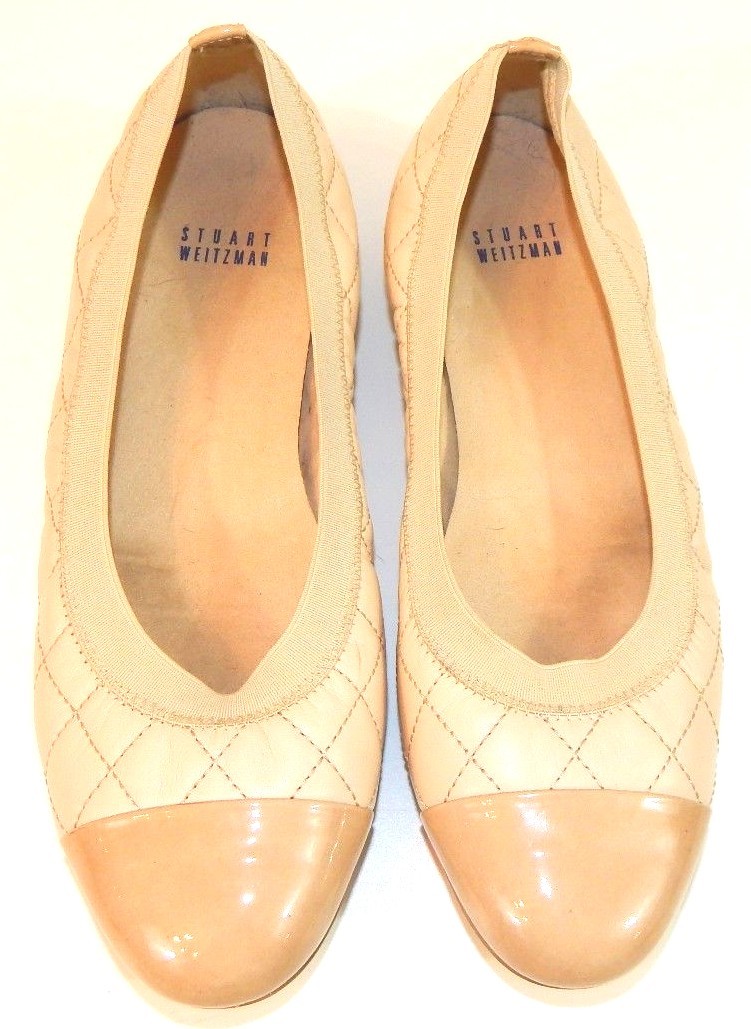 Stuart Weitzman Women's 8 Flats Flats Flats Round Cap Toe Ballet Beige Quilted EUC 0ca16f Stuart Weitzman Women's 8 Flats Flats Flats Round Cap Toe Ballet Beige Quilted EUC 0ca16f