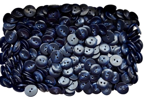 Buttons 18mm 28L Navy Blue With Swirl Pattern 2 Hole Small Craft Button (Z10) - Picture 1 of 24
