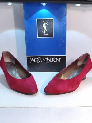YVES SAINT LAURENT - Vintage Pumps Wildleder Rot Mit OVP