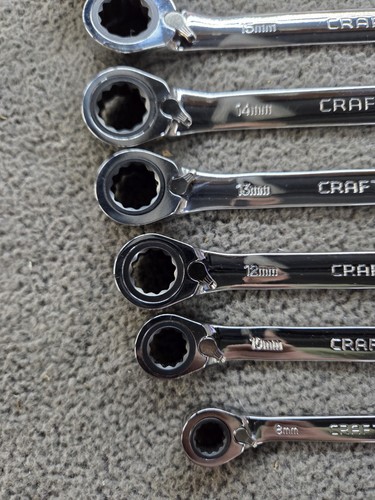 Sears Craftsman USA Nos Ratcheting Reversible Wrench Set Metric 8pc 8-18mm - 第 5/11 張圖片