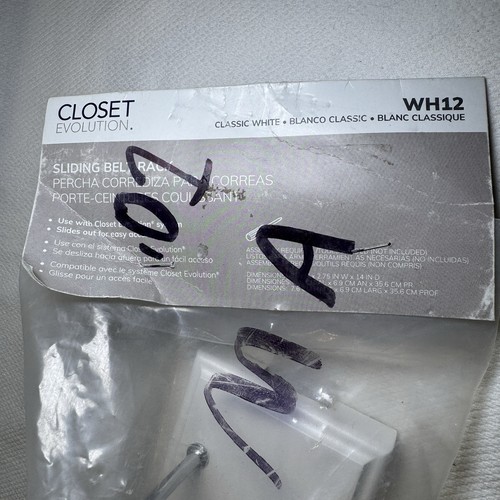 Organizador de cinturón blanco clásico extraíble de 7 ganchos Closet Evolution - Imagen 6 de 9