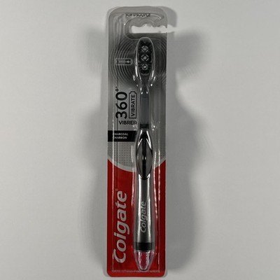 Colgate 360 Power Charcoal Battery Toothbrush, Black, 1 Pack