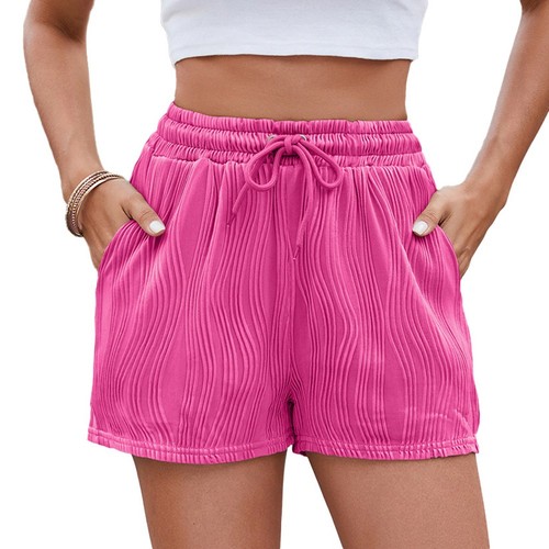 Lightweight Breathable For womens Shorts Solid Color Casual Drawstring Waist - Picture 18 of 84