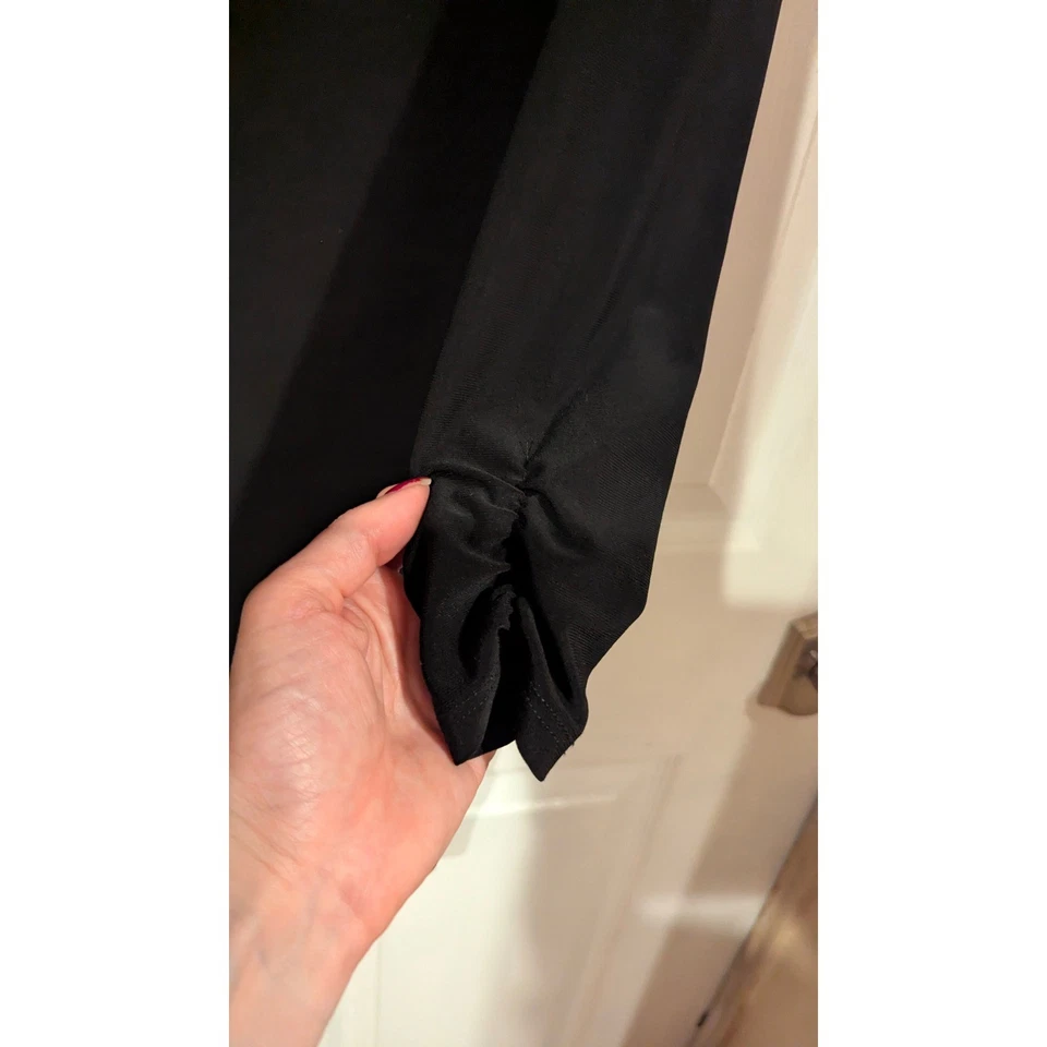 Arden B. Mini vestido preto manga longa buraco na fechadura bodycon coquetel festa carreira P - Imagem 4 de 4