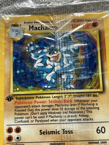 POKÉMON MACHAMP 1st Edition 8/102 HOLO SEALED SEE PICS - Picture 2 of 12