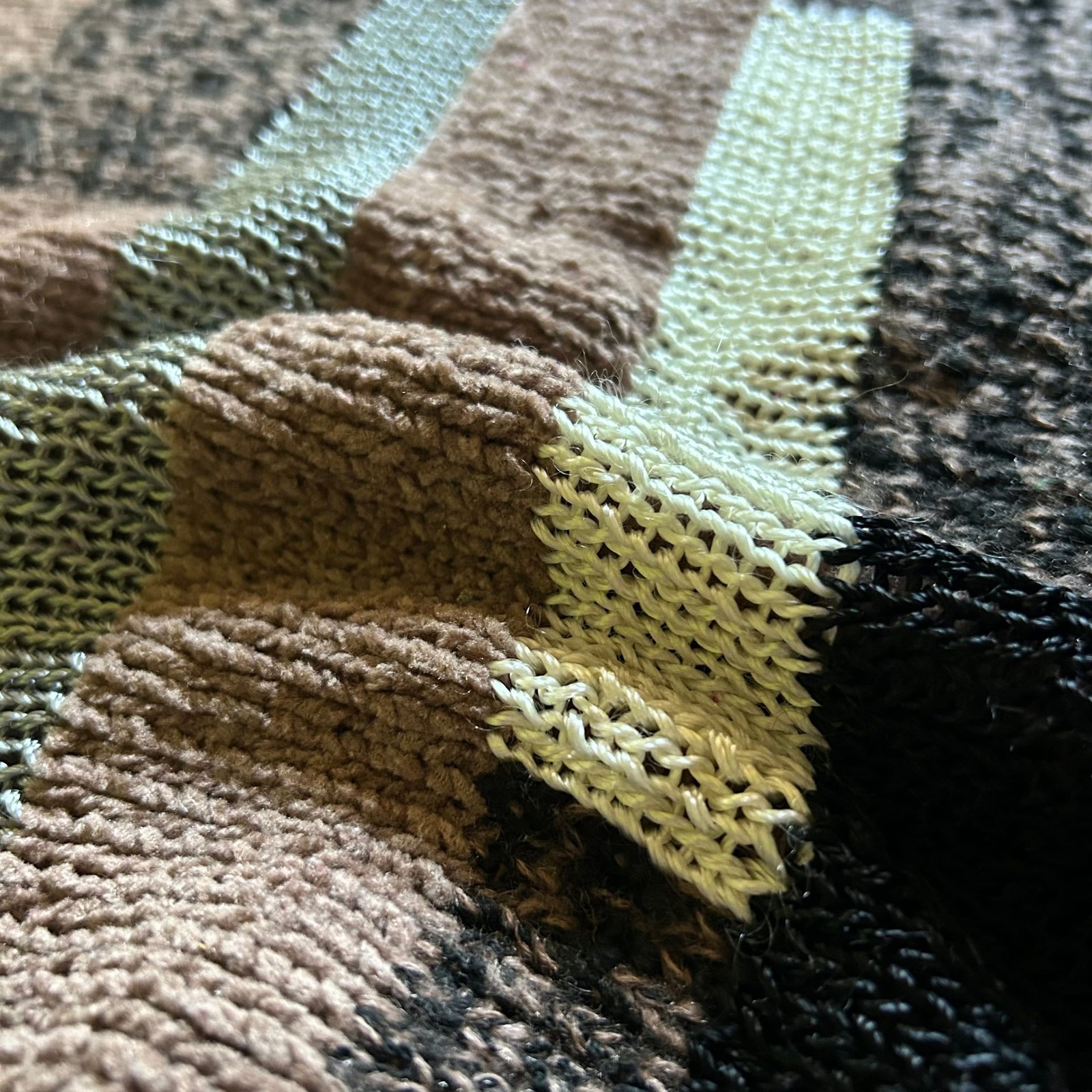 Vibrant Geometric Patchwork Tunisian Crochet Colo… - image 6