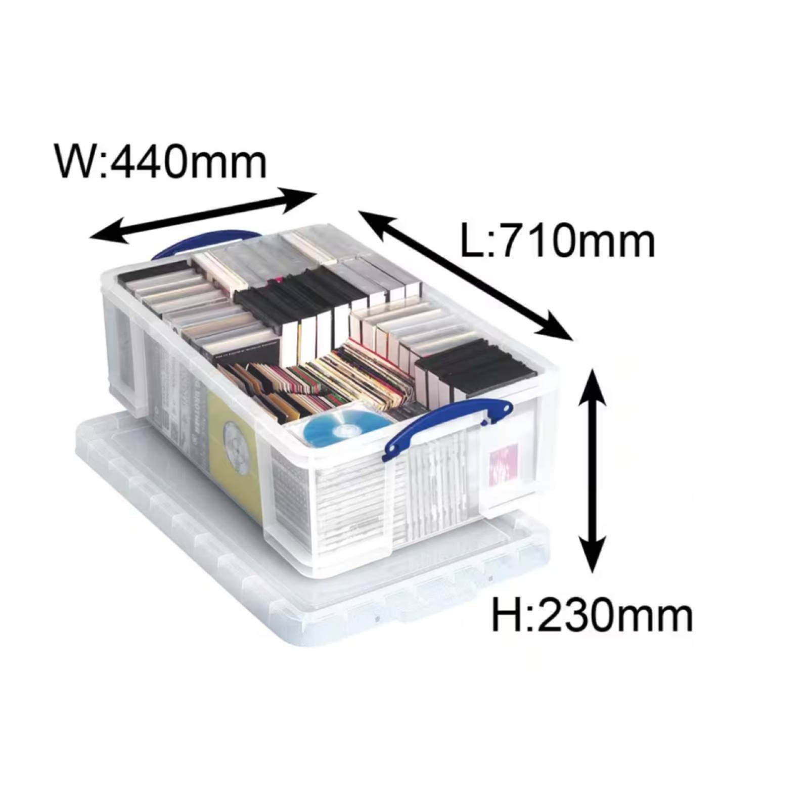 Really Useful Box Clear Storage Box 50 Litres 71cm x 44cm x 23cm