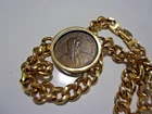 Vintage Les Bernard Costume 1963 Vogue Jewelry Co. Signed Coin chain necklace