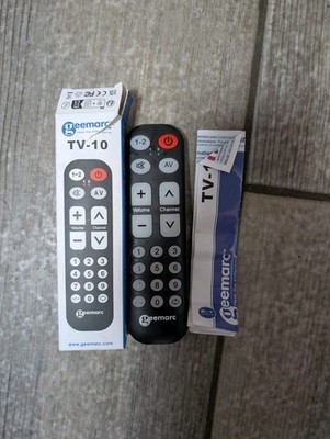 Geemarc TV-10 Großtasten Universal Fernbedienung - einfache Bedienung für Senioren - Neu