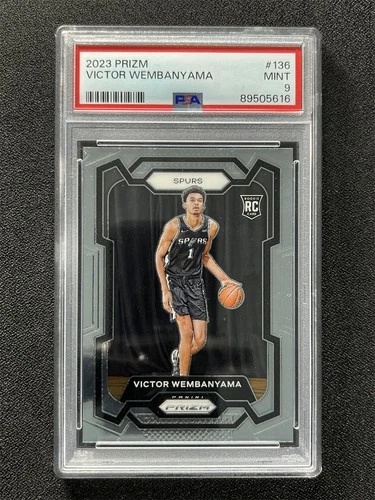 2023-24 Panini Prizm Victor Wembanyama #136 Base Rookie RC Spurs PSA 9 MINT