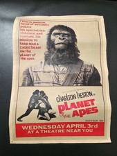 1968 Planet Of The Apes  Charlton Heston 20th Century Presents Vintage Poster