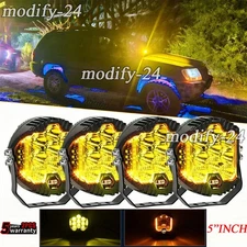 4PCS 5inch Car LED Work Light Pods Spot Flood Combo Offroad SUV Driving Fog Lamp