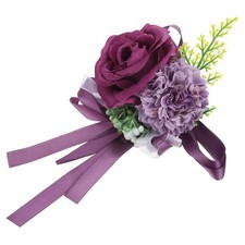Braccialetti di fiori artificiali fiori di rosa decorativi 12x10 cm viola scuro