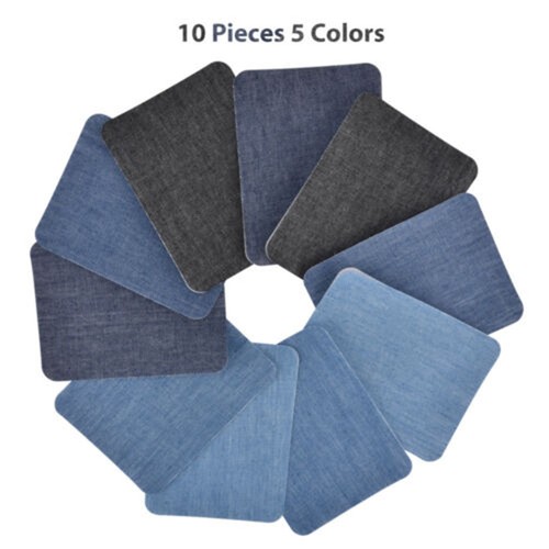 Jeans Patch Pack of Ten Ideal for Repairs and Decorations in Five Colors - Picture 2 of 10